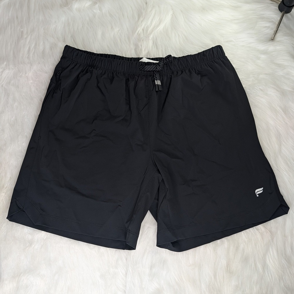 Fabletics Athletic Shorts Men Large Black 7 Inch Inseam Zipper Pocket SO2252189